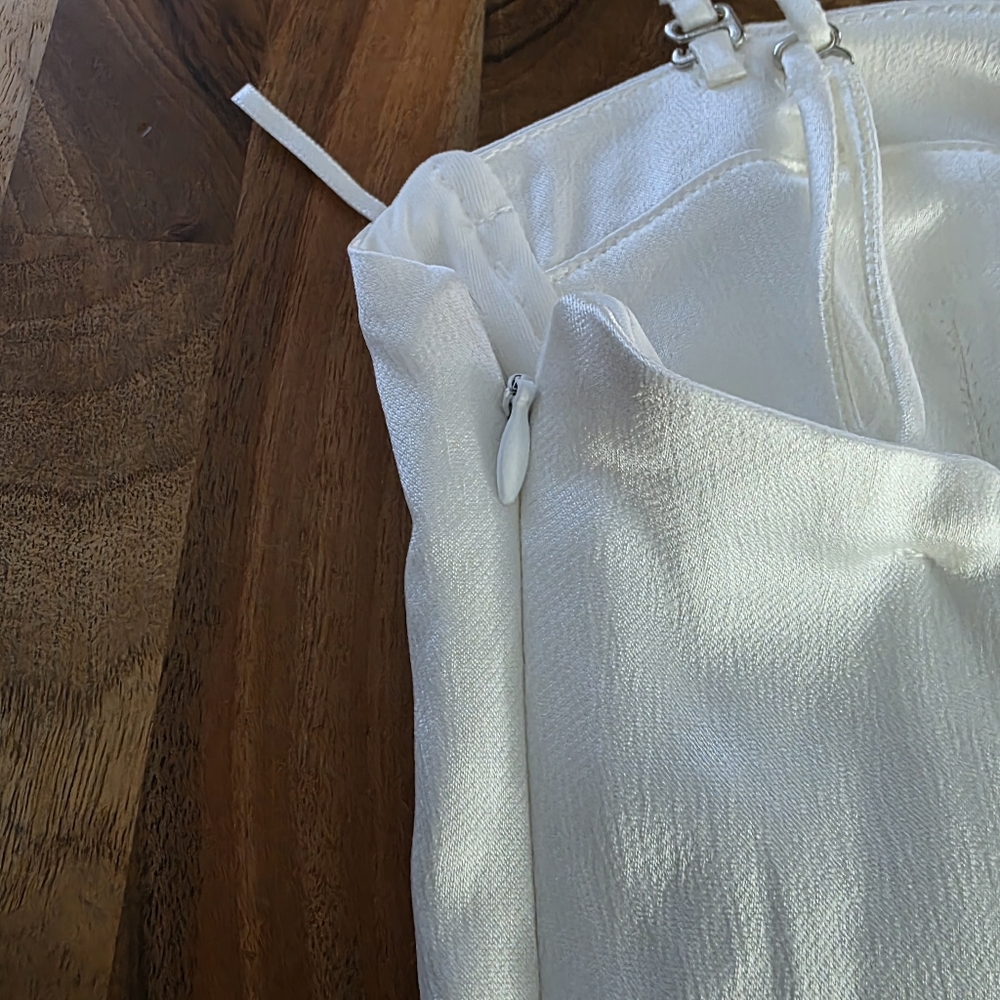 Zara Satin Bustier White Bodysuit Size Small NWT - Picture 7 of 12